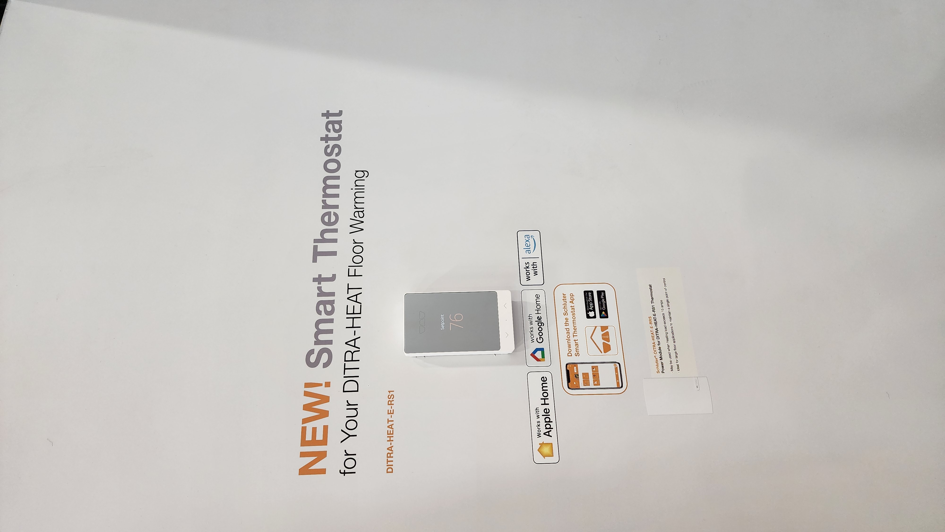 Schluter DITRA-HEAT-E-RS1 smart thermostat that works with Apple Home, Google Home, and Alexa